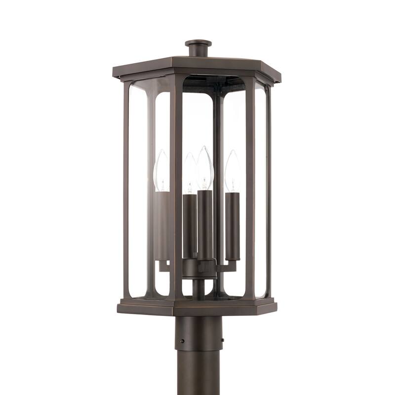 4-light Outdoor Post-Lantern w/ Clear Glass