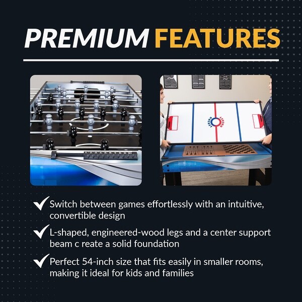 Matrix 54-in 7-in-1 Multi Combo Game Table, Glide Hockey, Foosball