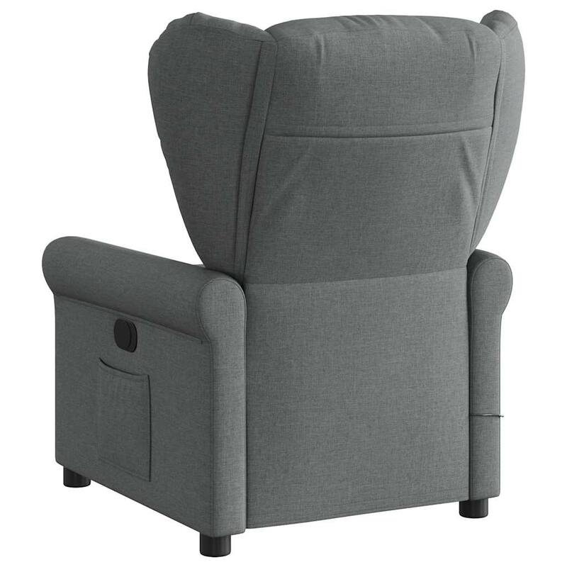 vidaXL Massage Recliner Chair Dark Grey Fabric