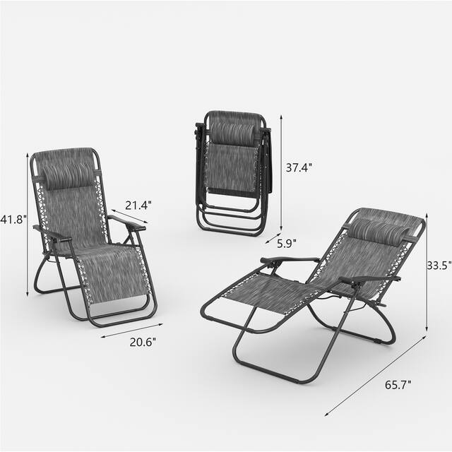 Homall Patio Zero Gravity Chair Lawn Lounge Chair with Pillow Set of 2