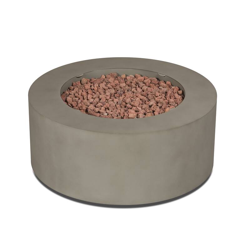 Aegean 36" Round Mist Gray LP Fire Table w/NG Conversion kit by Real Flame