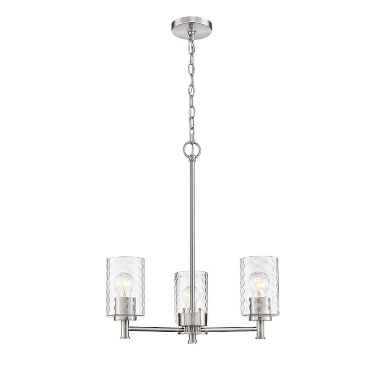 Millennium Lighting Ashli 3 Light Chandelier with Clear Honeycomb Glass Shades - 3 Light - Brushed Nickel