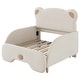 preview thumbnail 7 of 8, Twin XL Size Upholstered Stretchable Sofa Bed, Cute Kids Platform Bed Frame with Bear Shaped Headboard