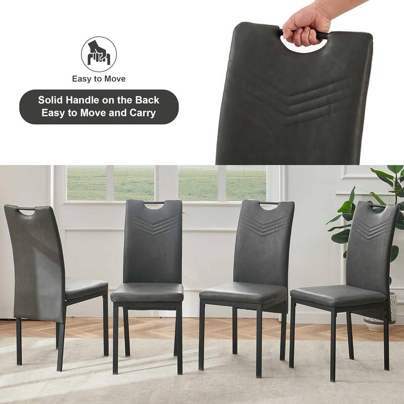 Howtai Upholstered PU Leather Home Kitchen Dining Chairs
