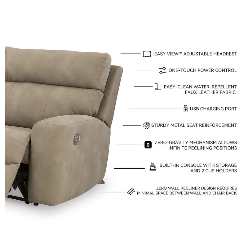 Signature Design by Ashley Next-Gen DuraPella 6-Piece Power Reclining Sectional - 119.5"W x 104.5"D x 42"H