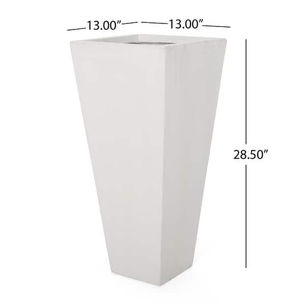 dimension image slide 2 of 4, Ella Outdoor Modern Cast Stone Planter by Christopher Knight Home