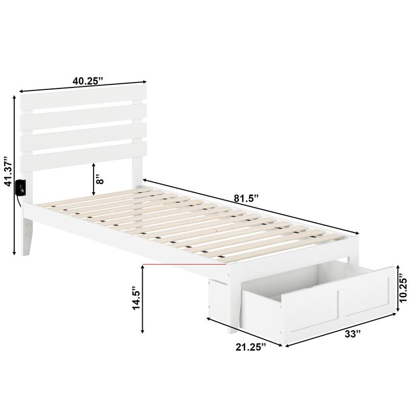 Oxford Platform Bed with Foot Drawer