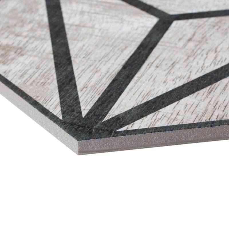 Merola Tile Sawnwood Tribeka Hex Grey 8-5/8" x 9-7/8" Porcelain Floor and Wall Tile