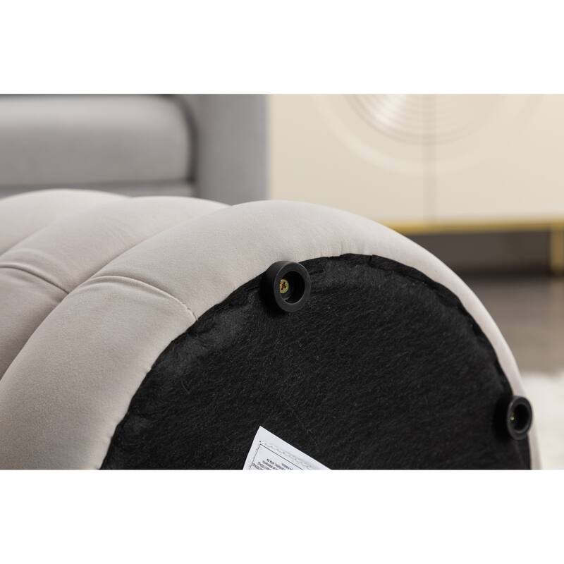 Velvet Round Footrest Ottoman