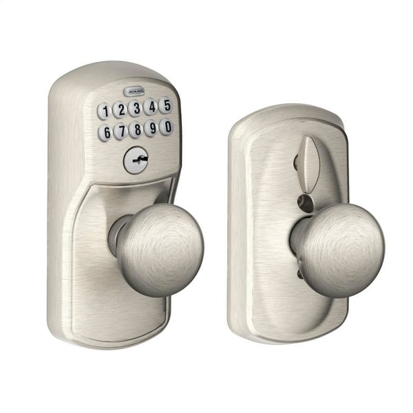 Schlage FE595-PLY-PLY Plymouth Keypad Entry with Flex-Lock Door Knob Set with Plymouth Interior Knob