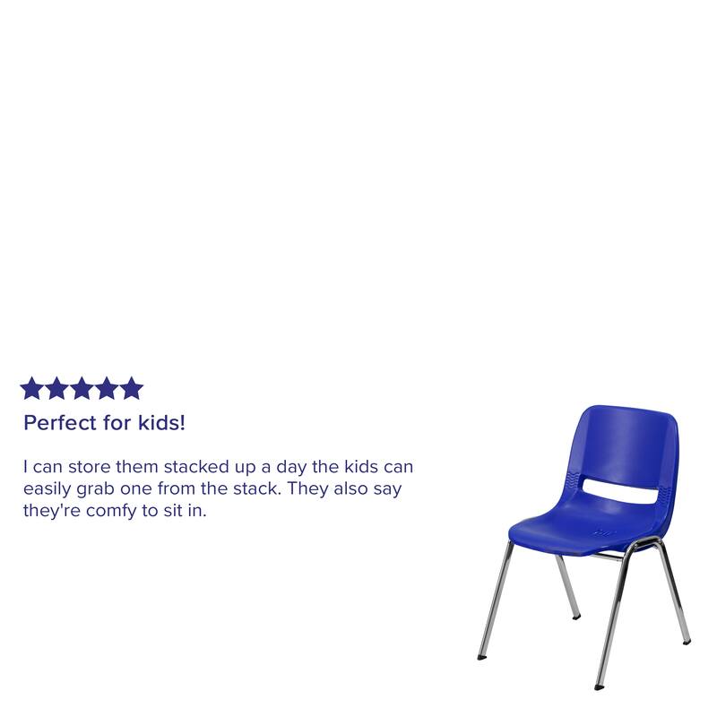 5 Pack 440 lb. Capacity Kid's Ergonomic Shell Stack Chair - 19.25"D x 15.25"W x 24.5"H