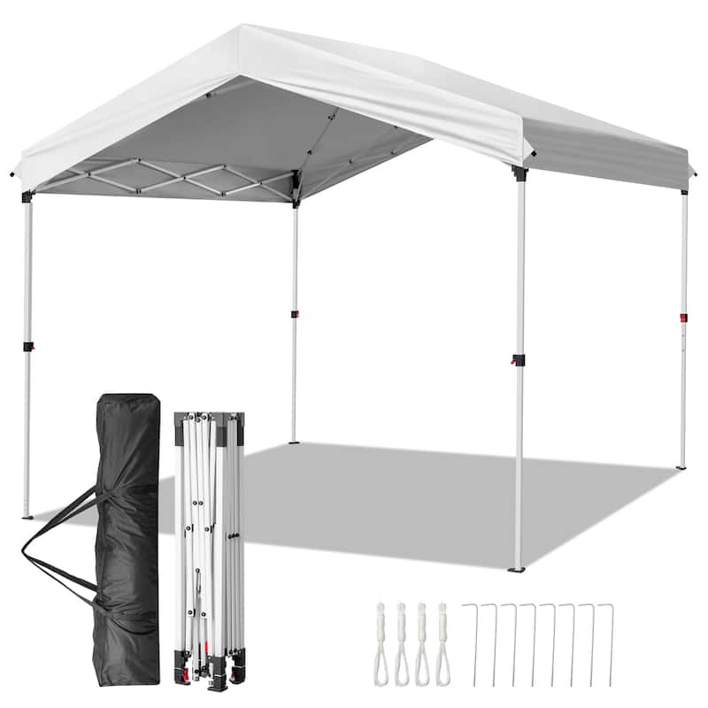 10x10 ft UV Resistant Canopy Pop-Up Gazebo Tent with Waterproof Oxford Fabric and Steel Frame