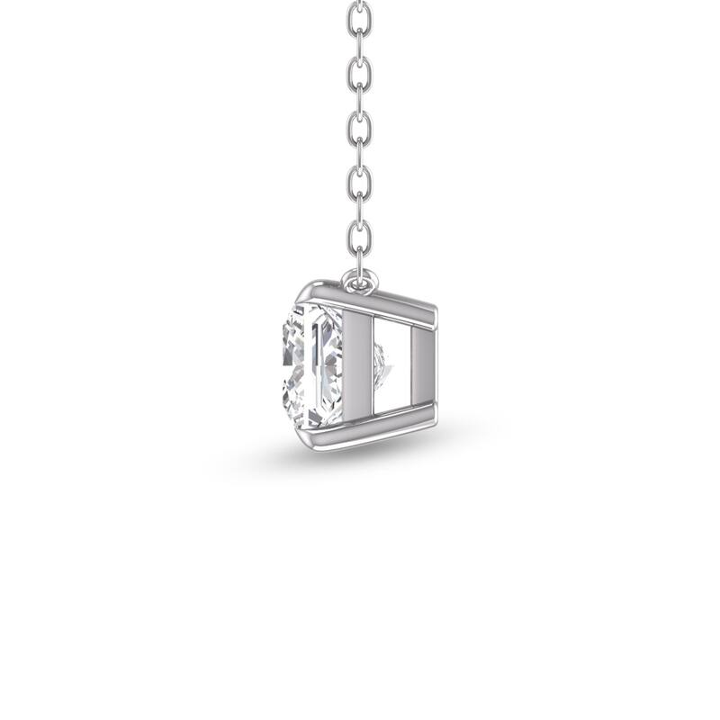 Marquee Lab Grown 1/2 Carat Floating Princess Cut Diamond Solitaire Pendant in 14K White Gold