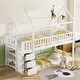 preview thumbnail 12 of 14, Twin/Twin House Bunk Bed With Shelves And Drawers