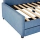 preview thumbnail 20 of 28, Twin Stripe L-shaped Semi-enclosed Daybed wStorage Drawers, Corduroy Upholstered Daybed, Wood Slat Support, No Spring Box Need