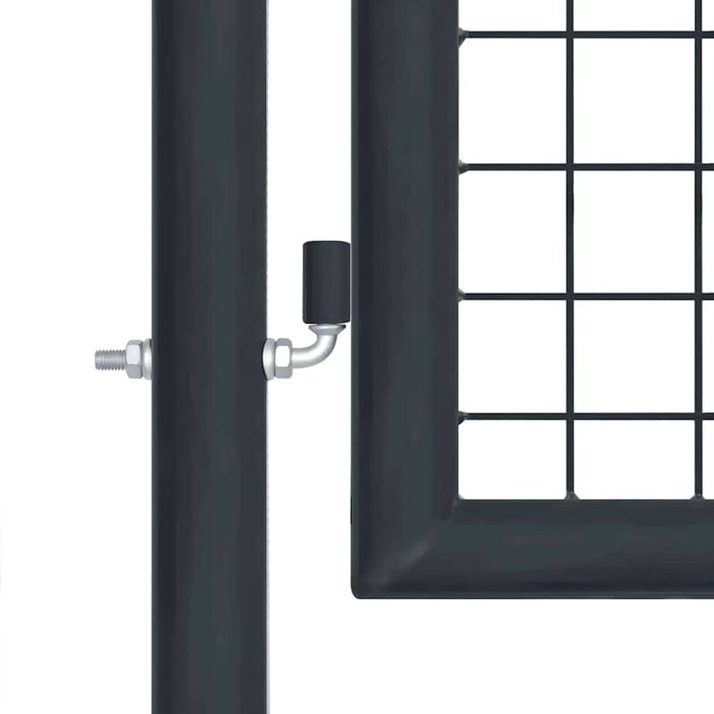vidaXL Mesh Patio Gate Galvanised Steel 157.5x39.4" Grey - 157.5 x 59.1"