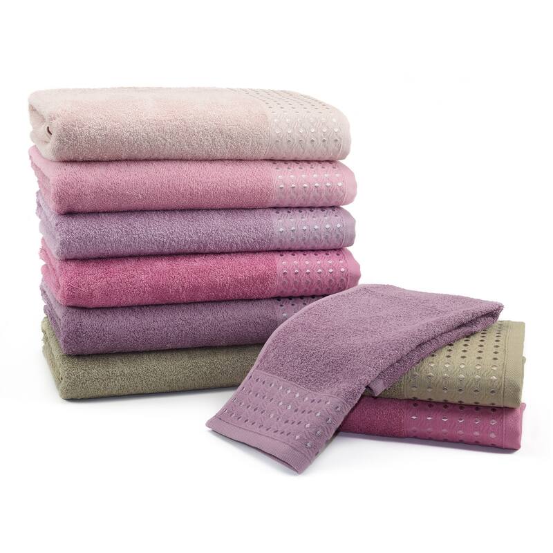 East'N Blue Petek Turkish Cotton Bath Towel Set (Set of 4) - (1 Bath Towel, 1 Hand Towel, 2 Washcloth)