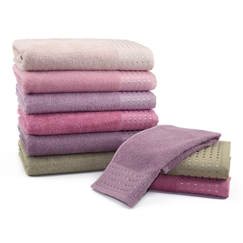 East'N Blue Petek Turkish Cotton Bath Towel Set (Set of 6) - (1 Bath Towel, 1 Hand Towel, 4 Washcloth)