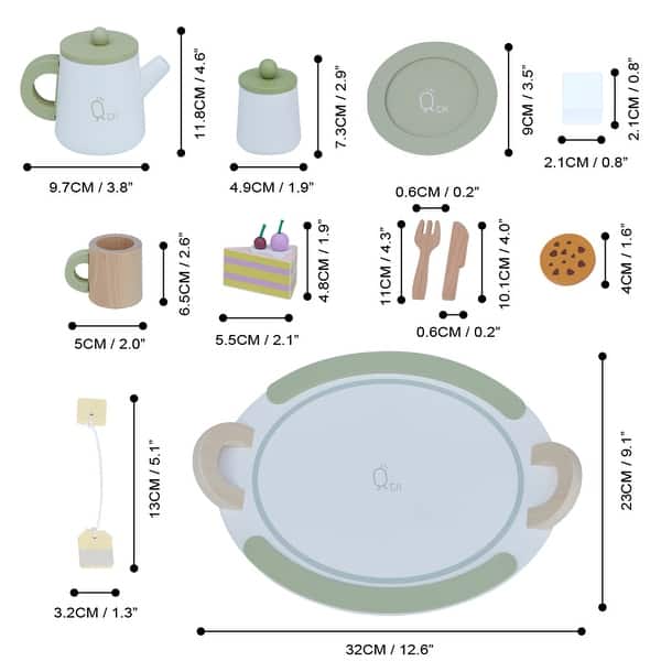 Teamson Kids - Little Chef Frankfurt Wooden Tea sets play kitchen accessories