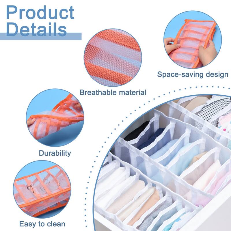 Underpants Compartment Storage Box Foldable Clothes Organizer