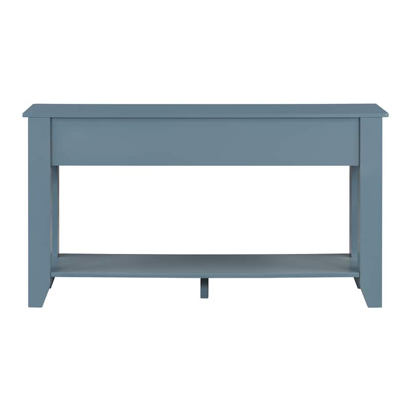 55.4" Modern Entryway Console Table With Three Storage Drawers,Sideboard With Poplar Legs And Metal Handles,Narrow Sofa Table