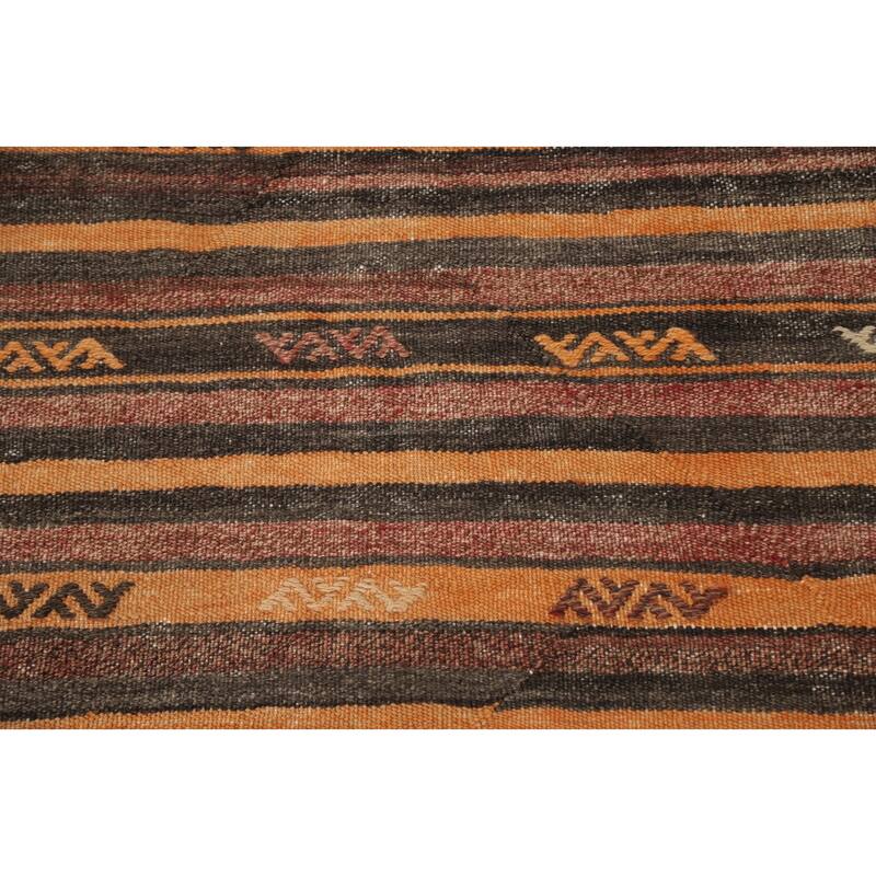Hand Woven Oriental 100% Wool Carpet Southwestern Tribal Multi-Colored Kilim Area Rug - 8' 9'' X 6' 4''