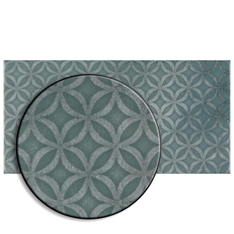 Merola Tile Camden Decor Emerald 4" x 8" Ceramic Wall Tile