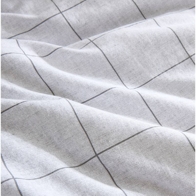 Kenneth Cole New York Holden Grid Cotton Grey Duvet Cover Set
