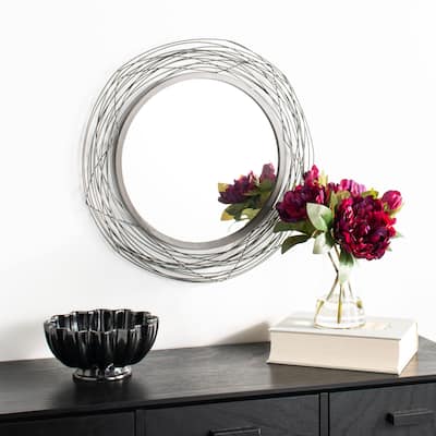 SAFAVIEH Nixie 21-inch Modern Black Round Mirror - 20.8" W x 0.8" L x 20.8" H