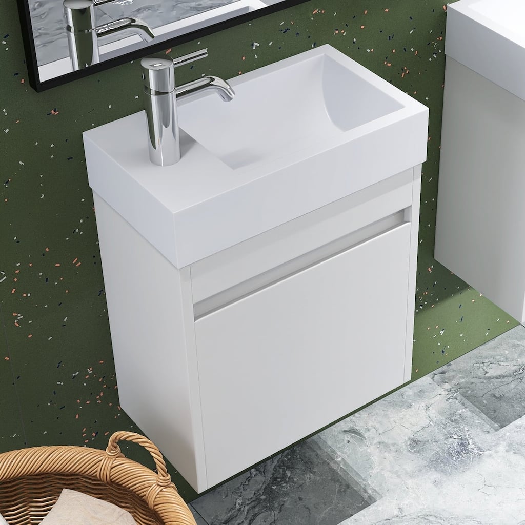 18 in.Mini Bath Vanity Set with Cultured Marble Vanity Top