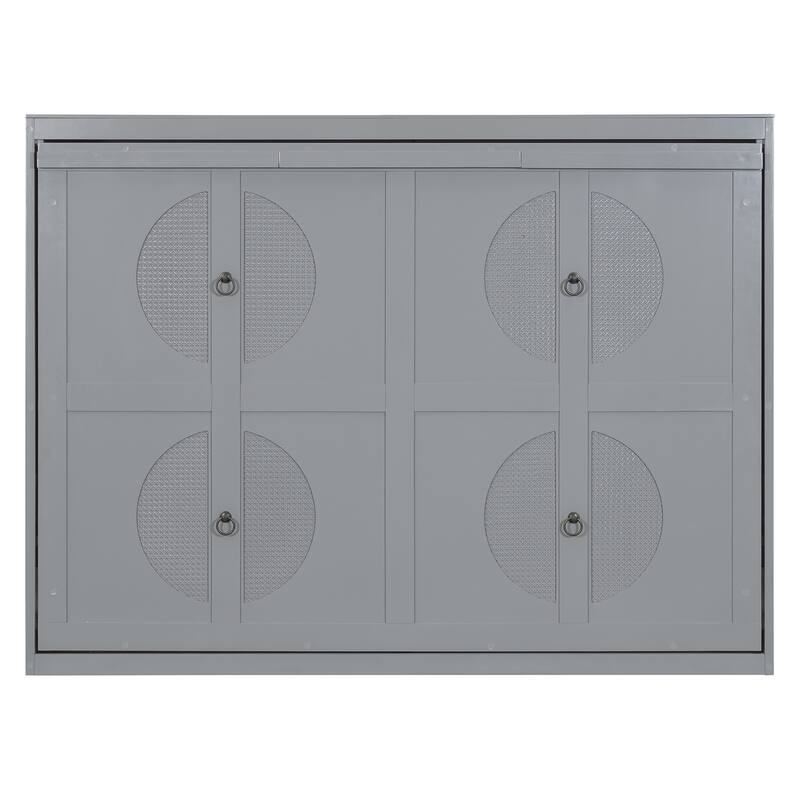 Multi-Function Full Size Murphy Bed - Space-Saving Wall Bed with Wooden Slats Support
