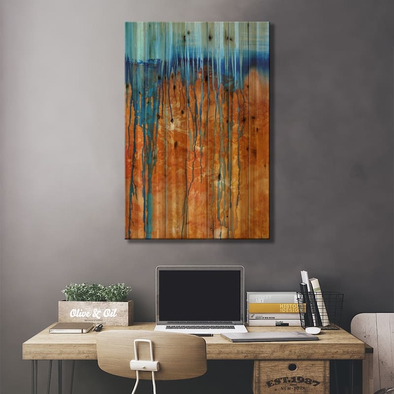 Like The Deserts Miss The Rain Print On Wood by Heather Offord - Multi-Color