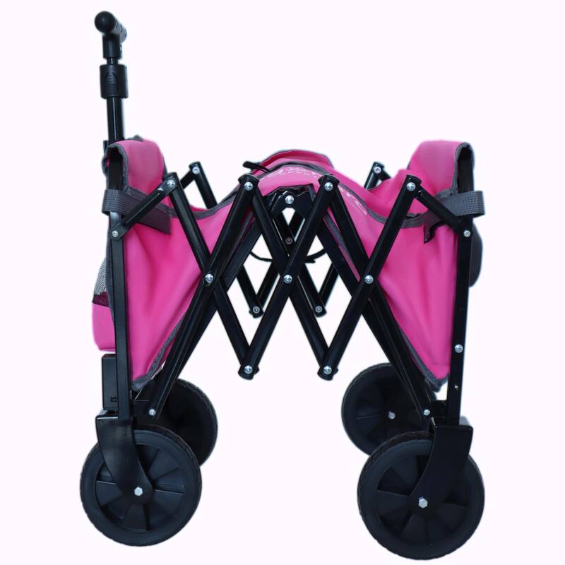 Expandable Dual-Layer Utility Wagon with 100% Extra Space, Ideal for Grocery Cart