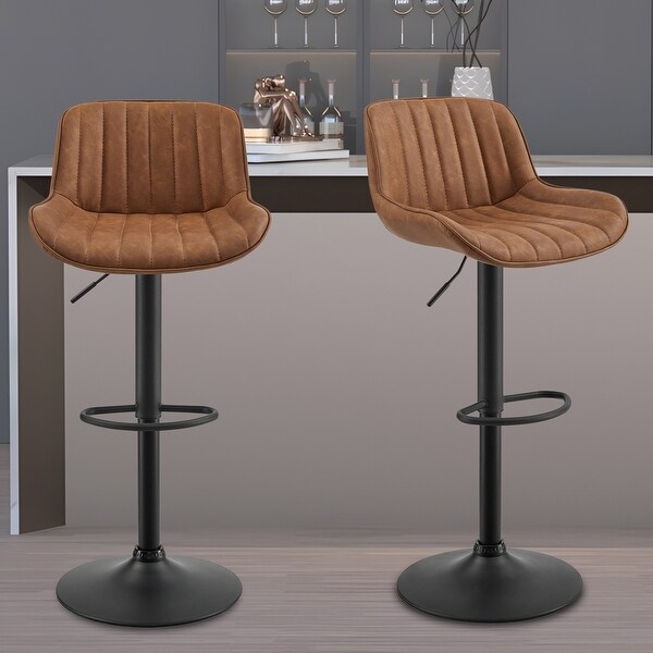 Art Leon Adjustable Height Swivel Barstool Set of 2