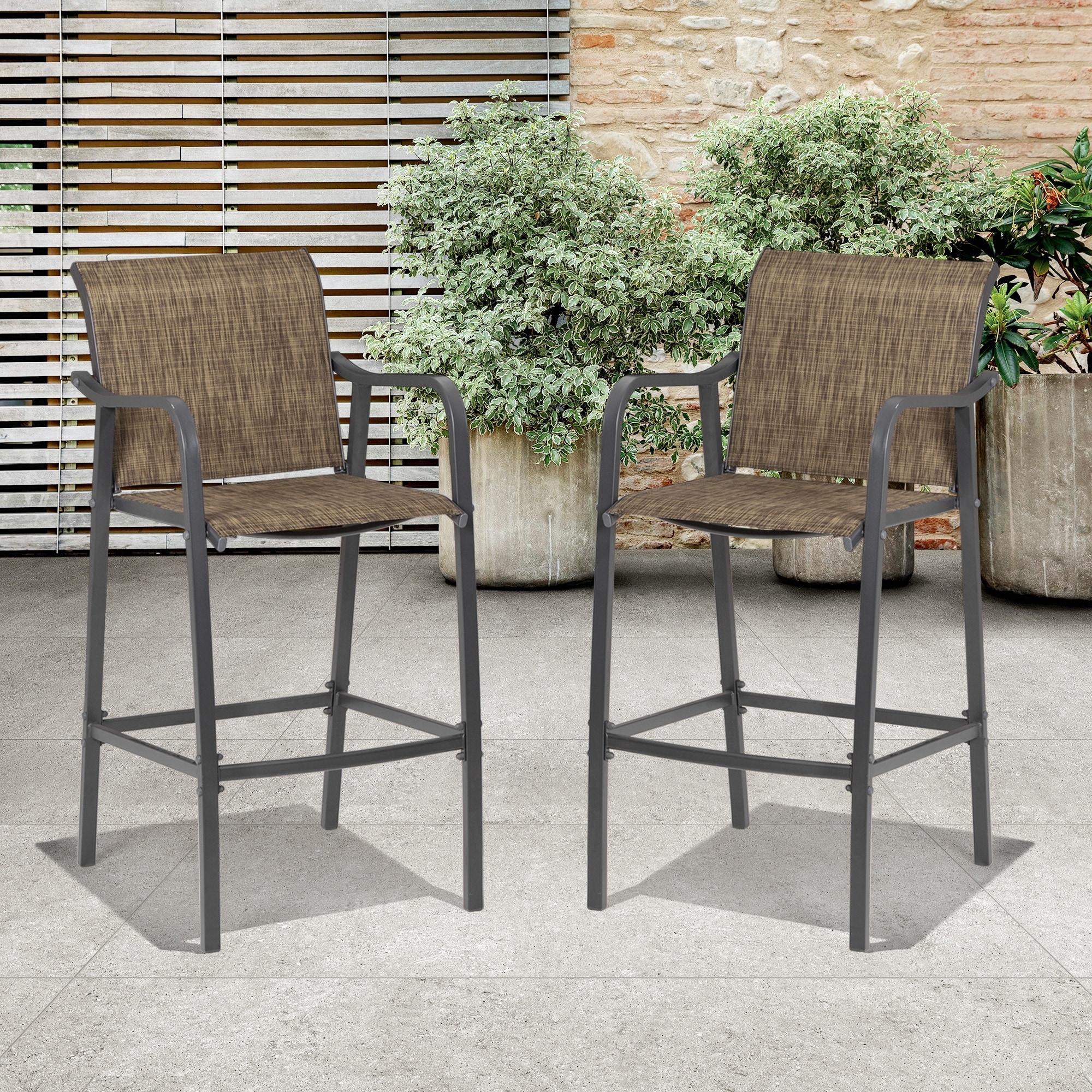 Pellebant 2PCS Outdoor Bar Stool Patio Bar Chairs 22.5