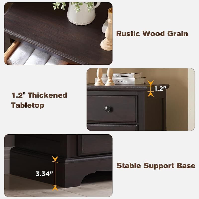 Vintage 7 Chests Drawer, Rustic Dressers, Chest Organizer for Bedroom