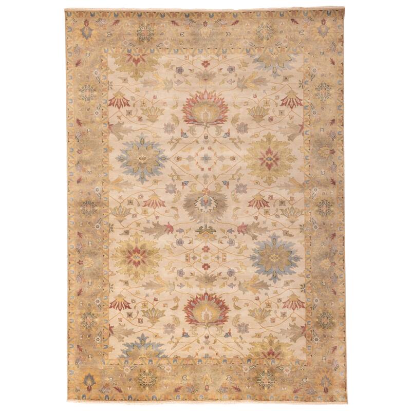ECARPETGALLERY Hand-knotted Jules Serapi Ivory Wool Rug - 10'0 x 13'10