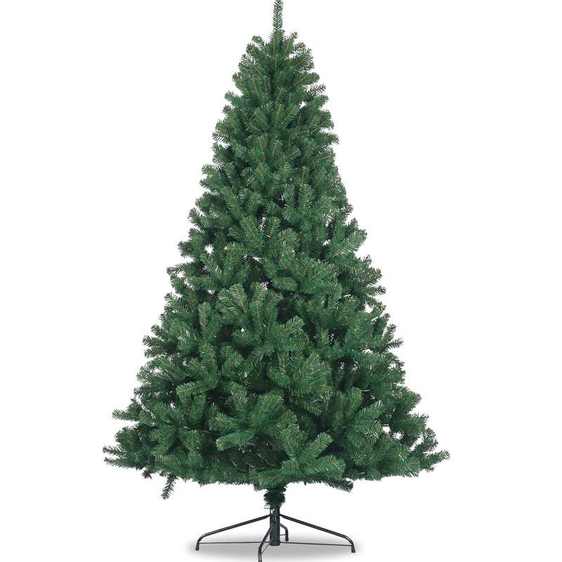 Artificial Christmas Tree Full Natural Spruce Foldable Metal Stand Unlit Green