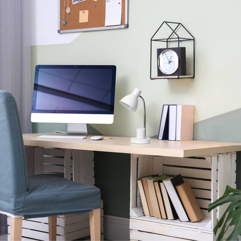 Gooseneck Desk Lamp with Adjustment Shade - 16.25" - Off White