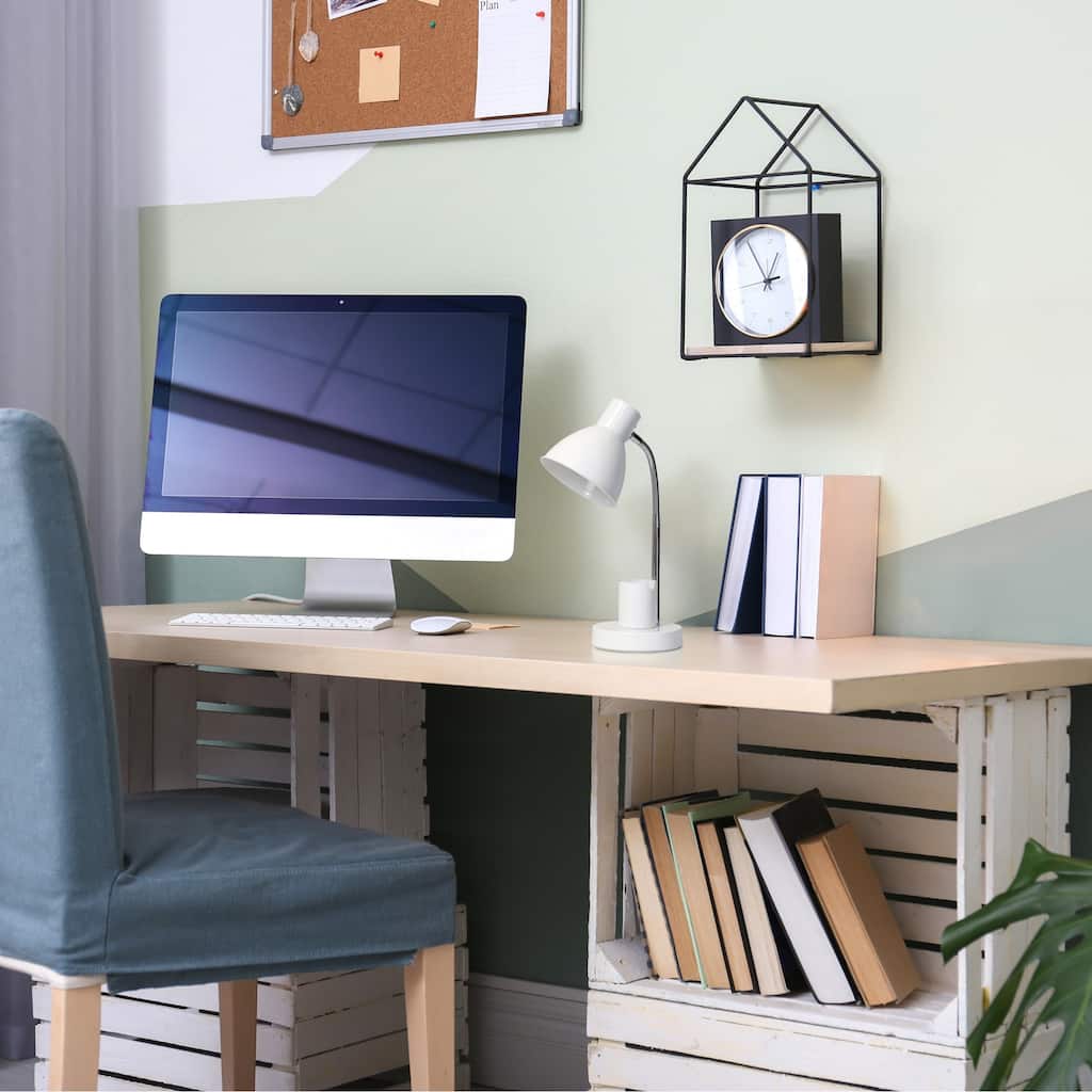 Gooseneck Desk Lamp with Adjustment Shade - 16.25" - Off White