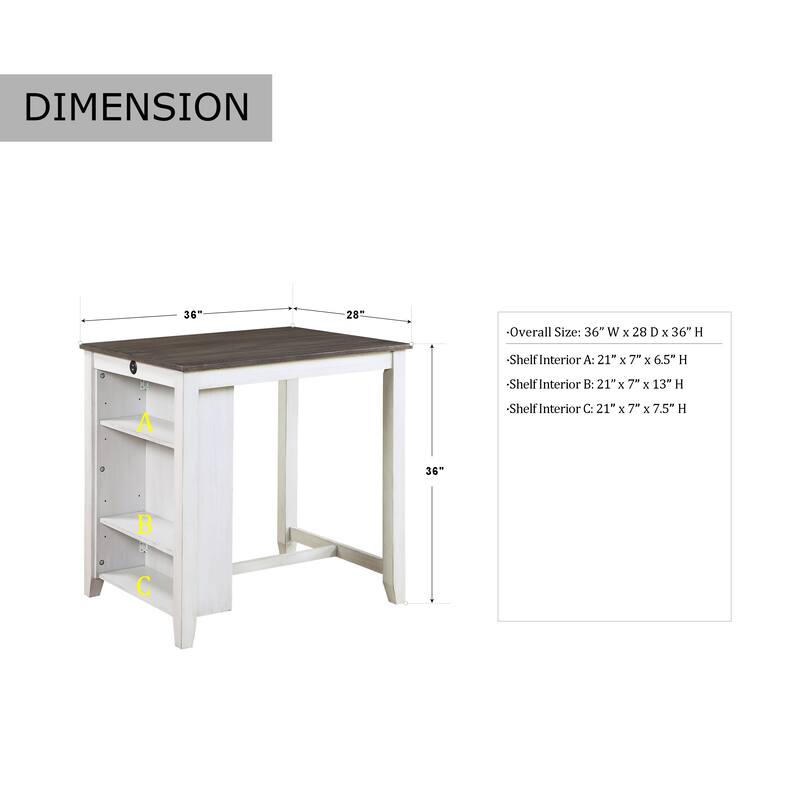 Hobson Counter Height 3-piece Dining Set