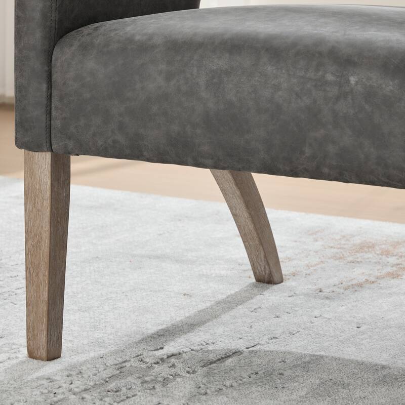 26.3"W PU Leather Accent Chair,Modern Armchair with Wood Legs