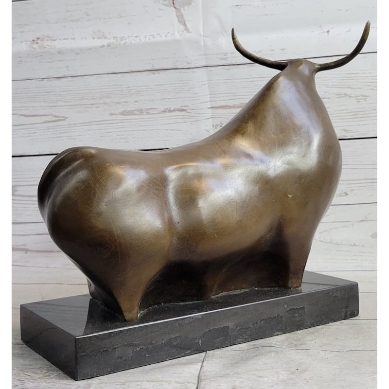 Abstract Modern Art Clic Botero Bull Handcrafted Bronze Sculpture Figurine