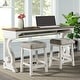 preview thumbnail 1 of 2, Drake Two-Toned Rustic White and Oak Backless Counter Height Stool (Set of 2)