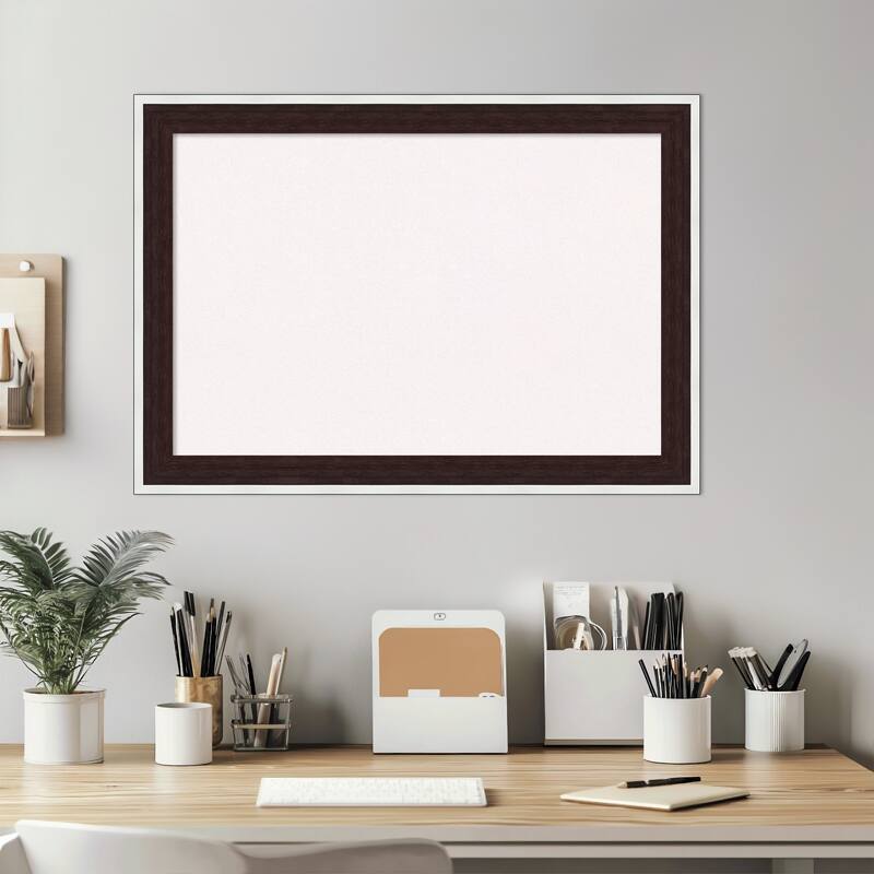 Maya Espresso Silver Framed Cork Board - Bulletin Board, Organization Board, Pin Board