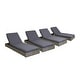 preview thumbnail 24 of 67, Christopher Knight Home - Ian Set of 4 Outdoor Chaise Lounge, Acacia Wood Adjustable Reclining & Water-Resistant Cushion
