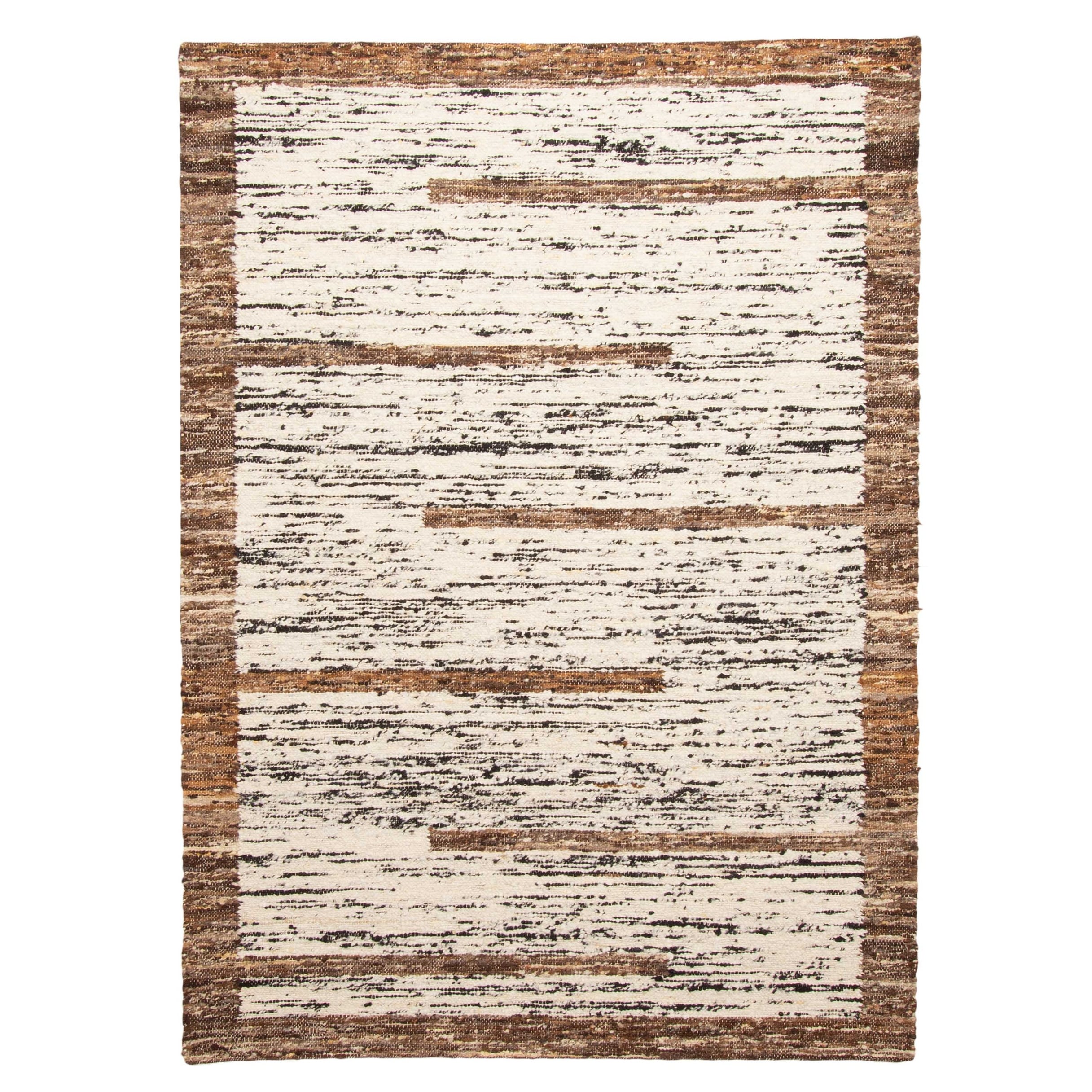ECARPETGALLERY Braid weave Sienna Cream Wool Rug - 5'5 x 7'7