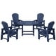 preview thumbnail 15 of 193, Laguna Kids Adirondack 5-Piece Round Table Dining Set Navy Blue