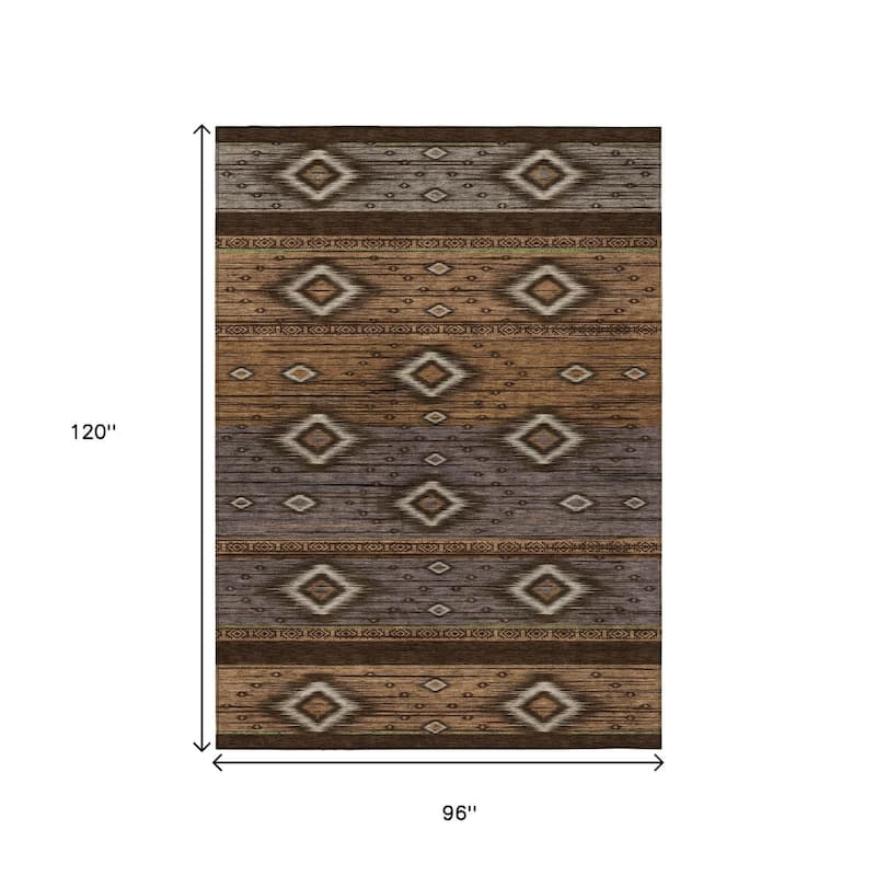 HomeRoots Tribal Transitional Rectangle Outdoor Rug