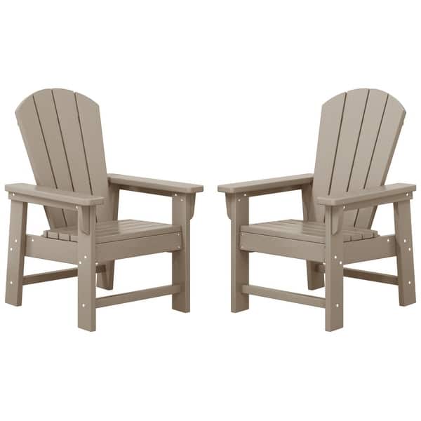 slide 2 of 195, Laguna Kids Outdoor Poly Adirondack Chair (Set of 2) - N/A Weathered Wood